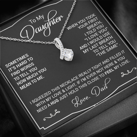 Father To Daughter Necklace Dad Loves You Alluring F-dau-49D